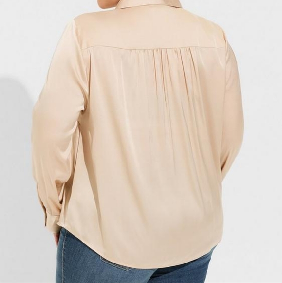 Torrid Satin Button Up Long Sleeve Shirt - Picture 2 of 6